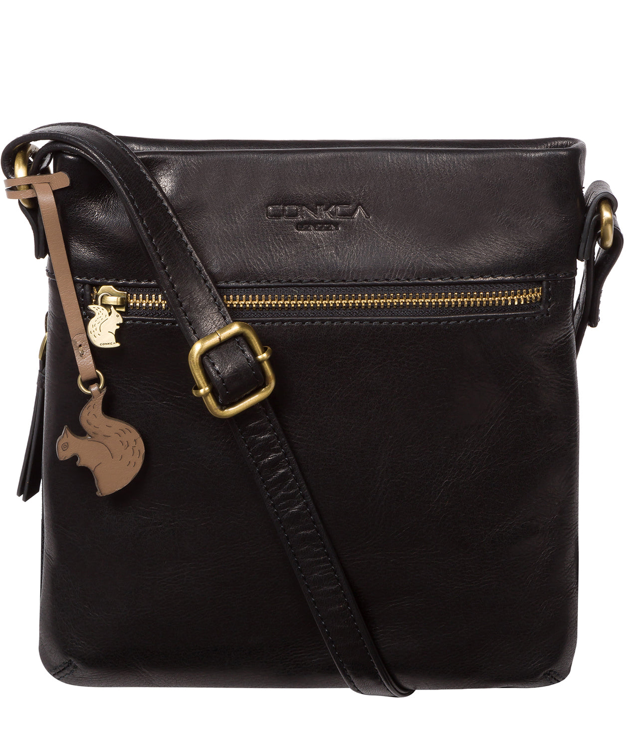 'Yayoi' Black Leather Cross Body Bag