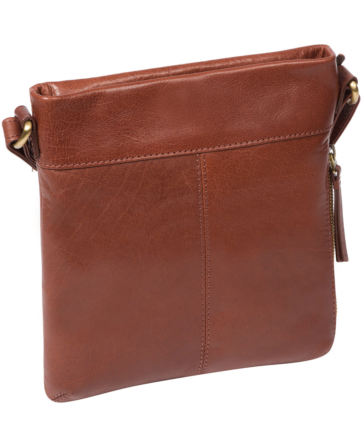 'Yayoi' Conker Brown Leather Cross Body Bag