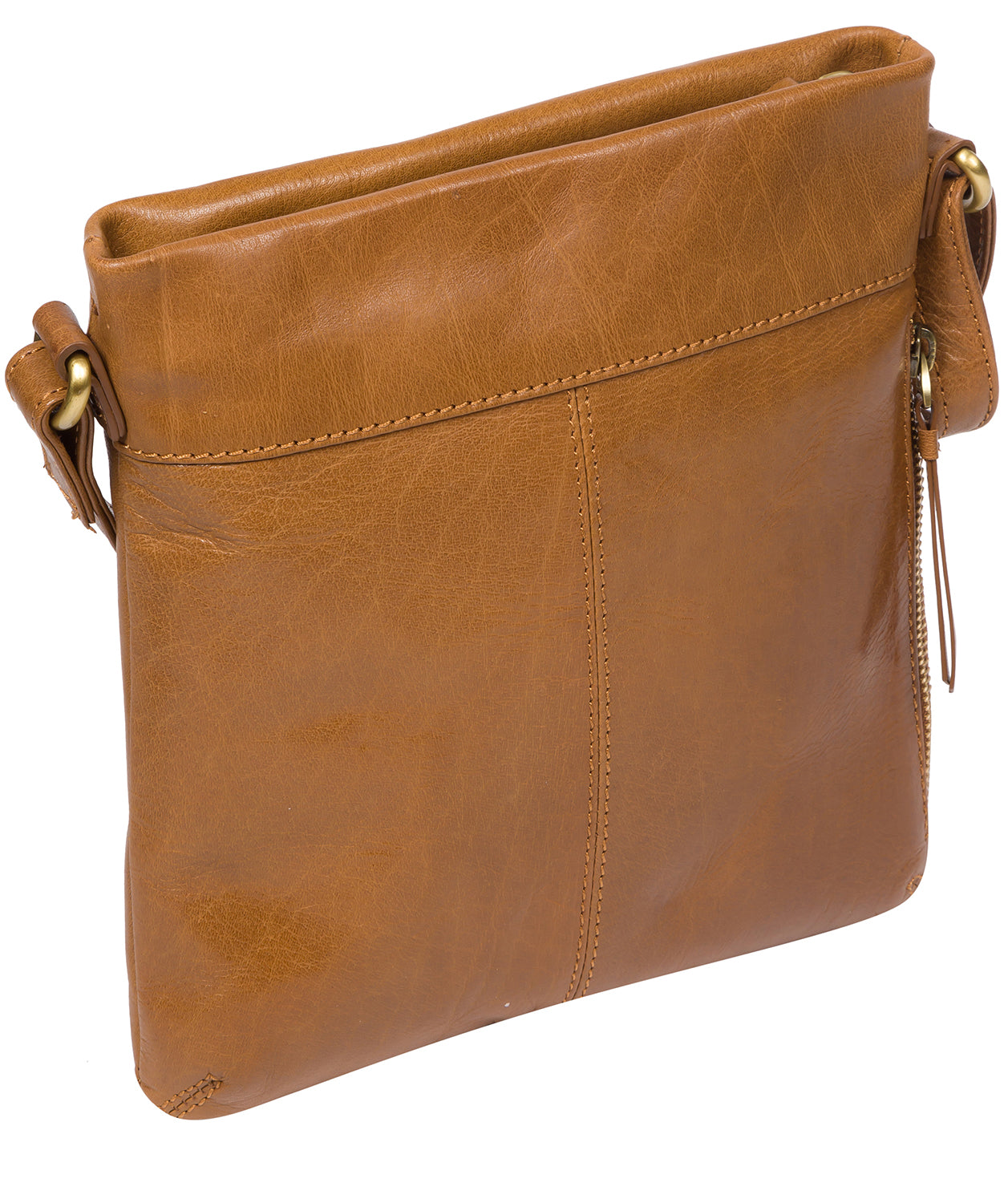 'Yayoi' Dark Tan Leather Cross Body Bag