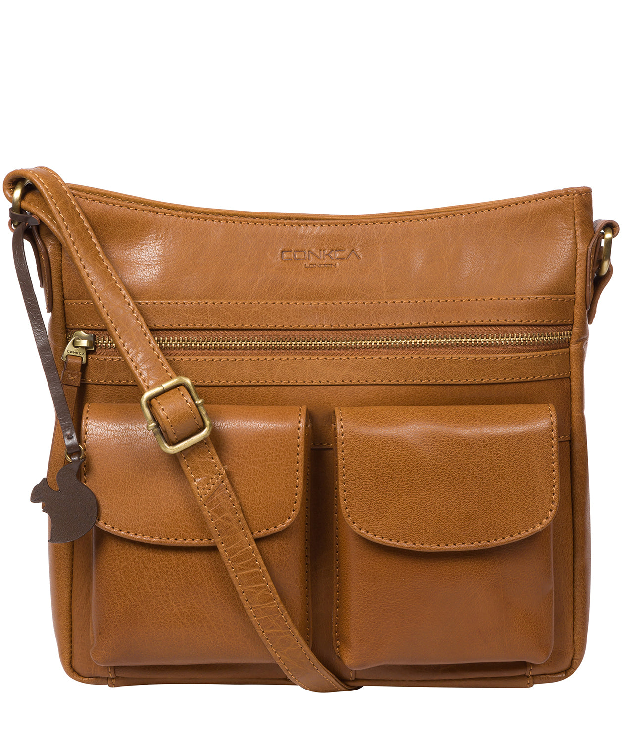 'Bon' Dark Tan Leather Cross Body Bag