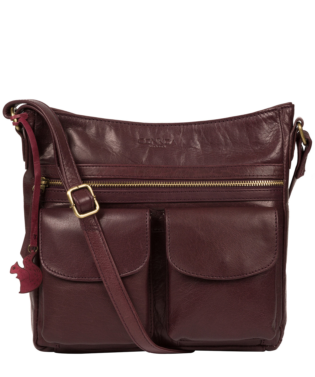 'Bon' Plum Leather Cross Body Bag image 1