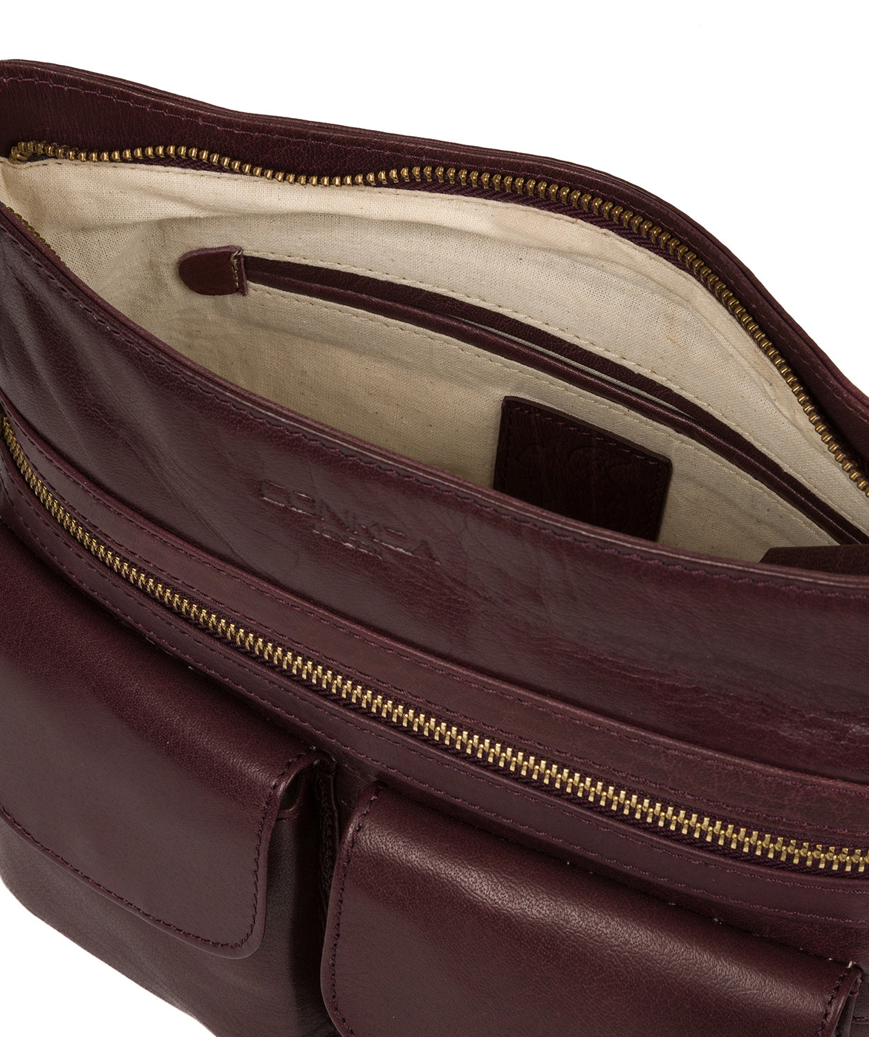 'Bon' Plum Leather Cross Body Bag image 4