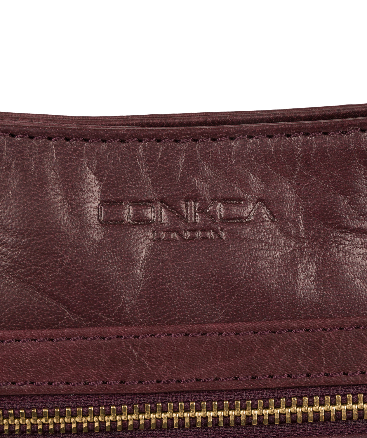 'Bon' Plum Leather Cross Body Bag image 6