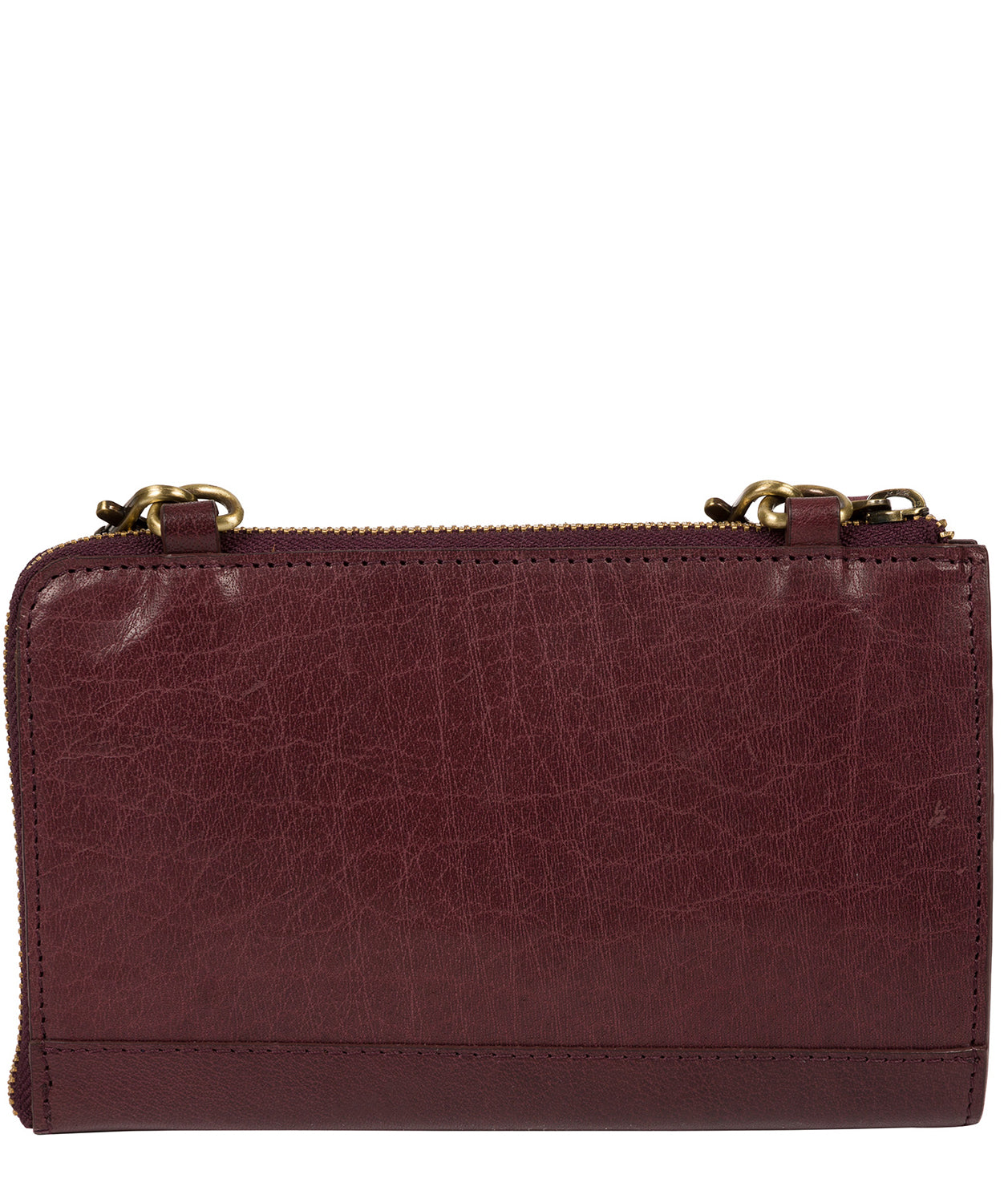 'Senga' Plum Leather Clutch Bag image 3