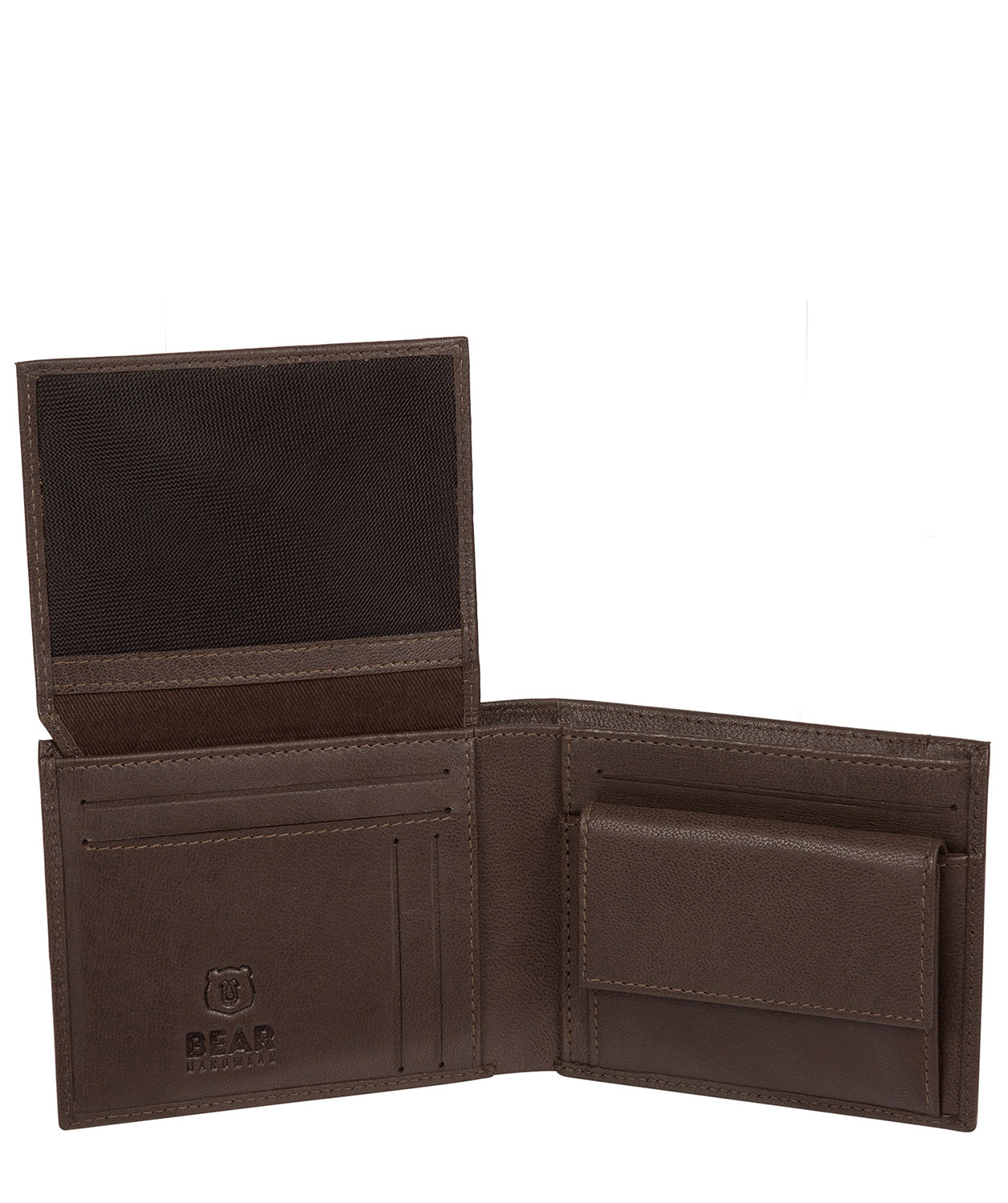 'Grid' Dark Brown Leather Bi-Fold Wallet Pure Luxuries London