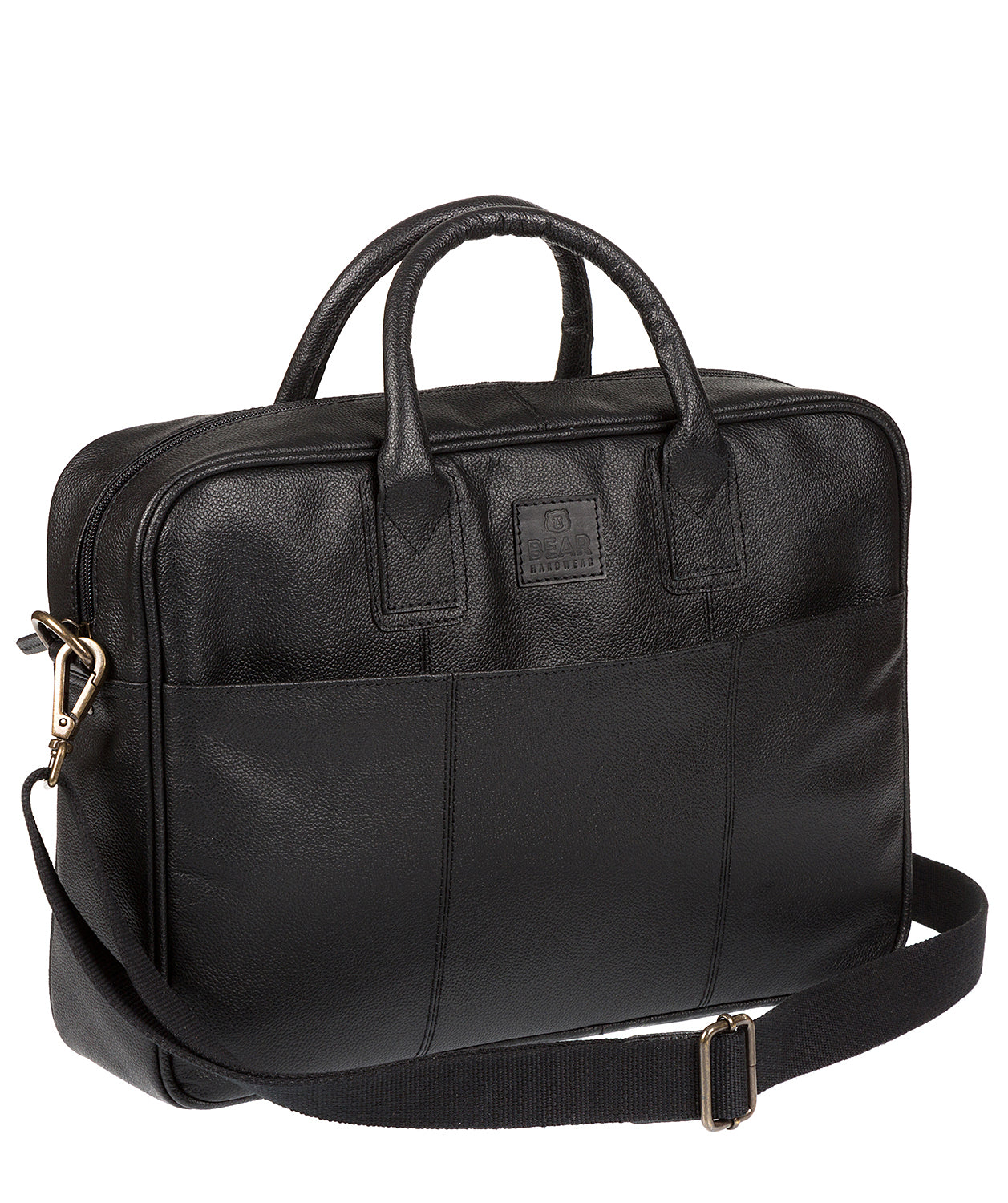 'Ash' Black Leather Briefcase