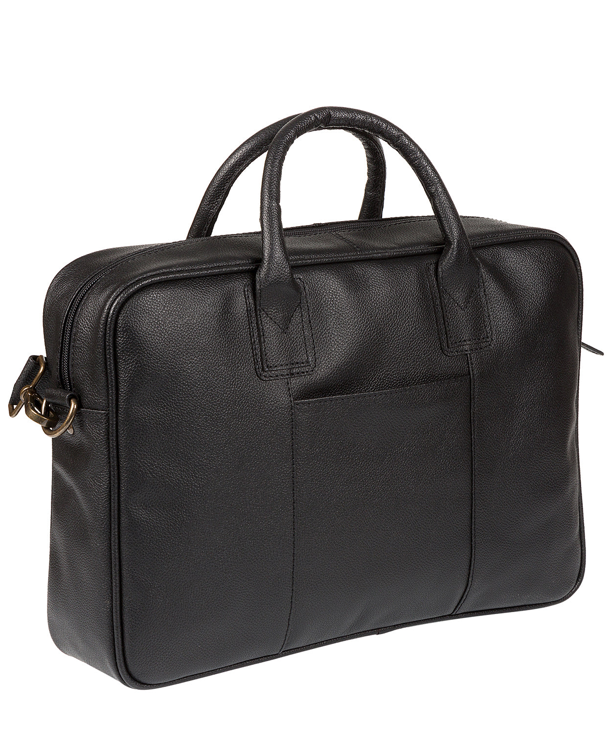 'Ash' Black Leather Briefcase