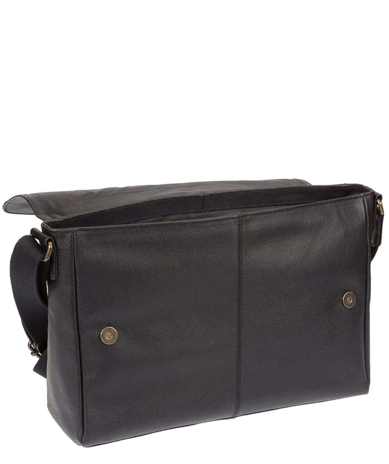 'Forrester' Black Leather Messenger Bag