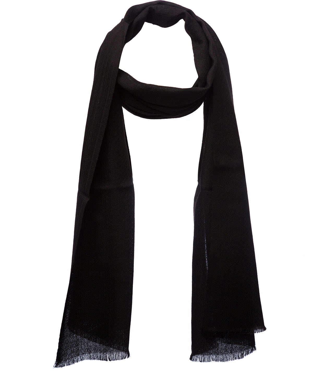 Black Coloured Fine Quality 100% Cashmere Scarf