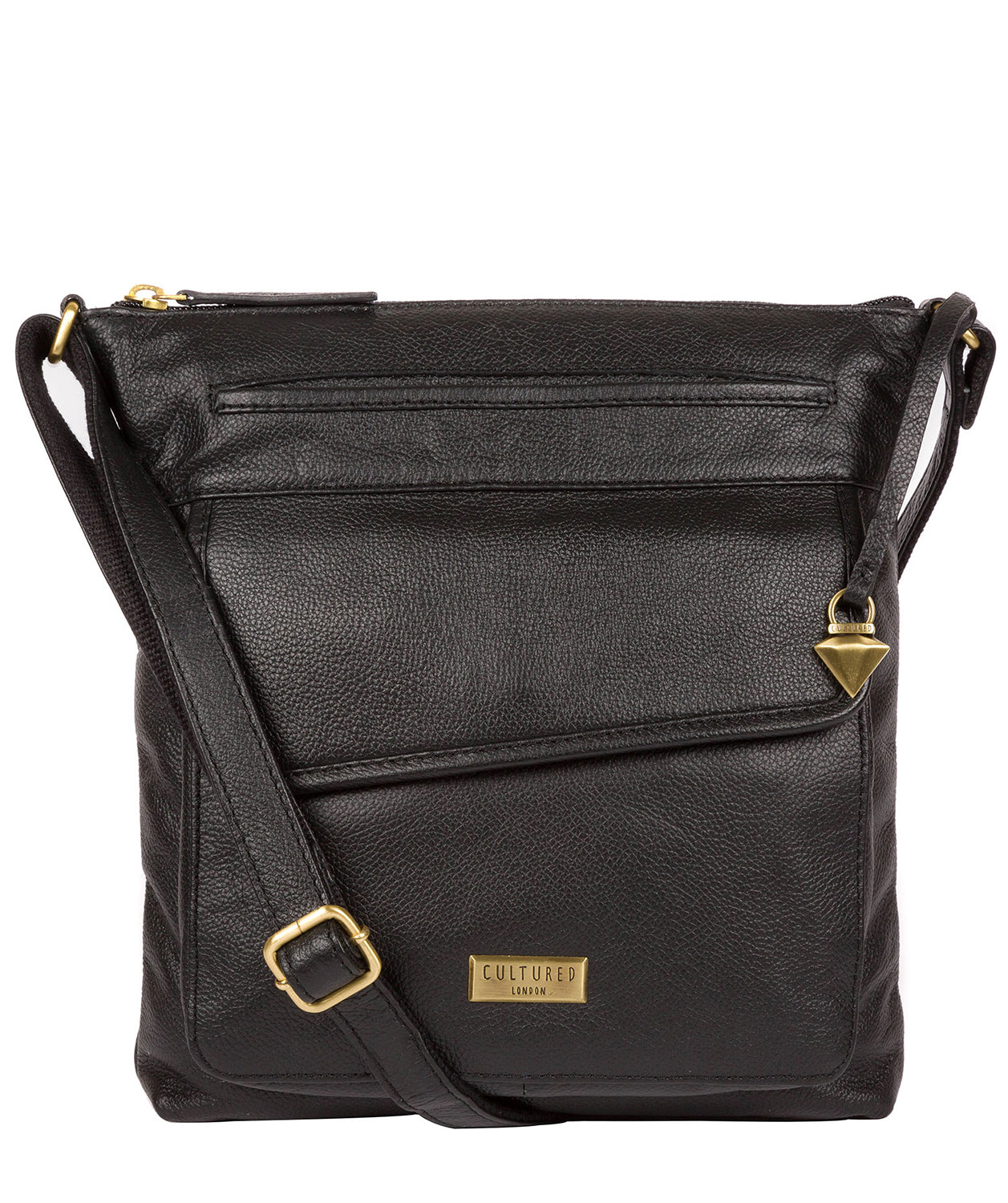 'Elva' Black Leather Cross Body Bag image 1