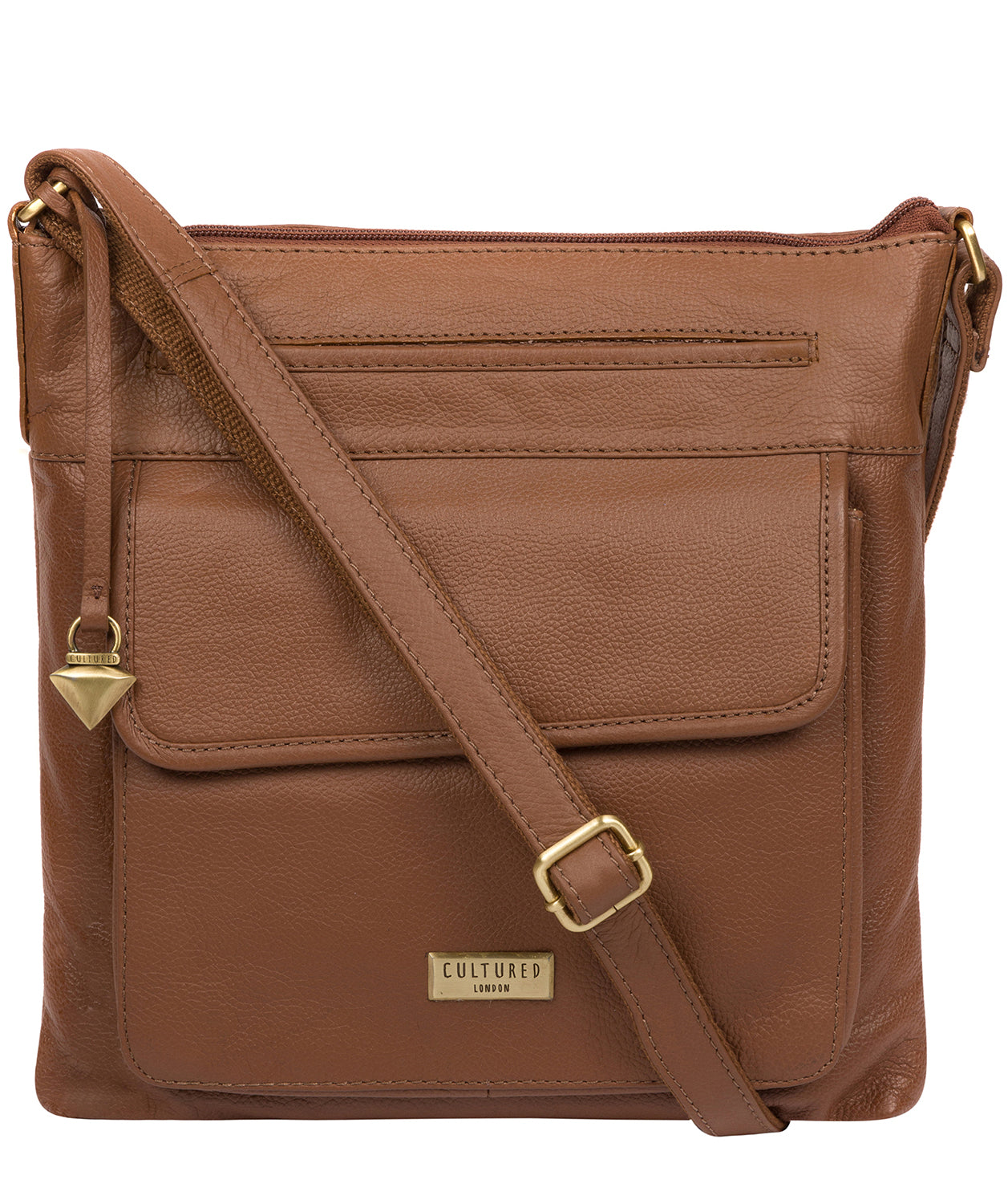 'Elva' Tan Leather Cross Body Bag image 1