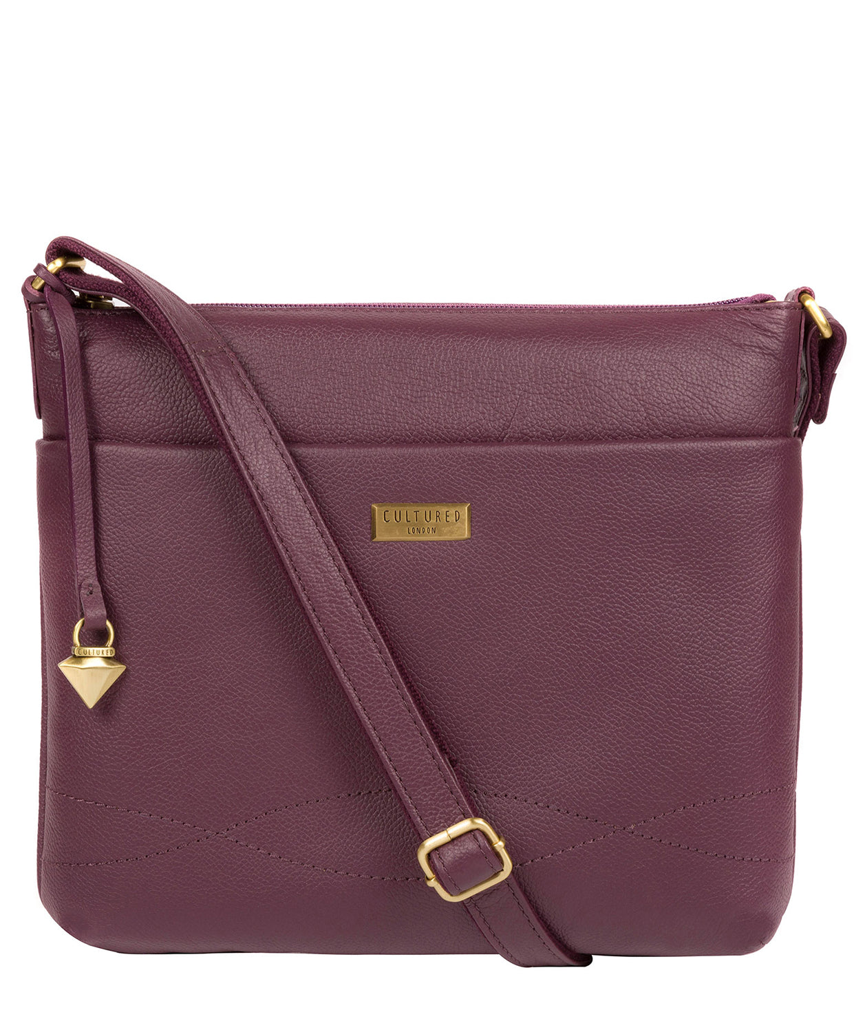 'Gianna' Fig Leather Cross Body Bag image 1