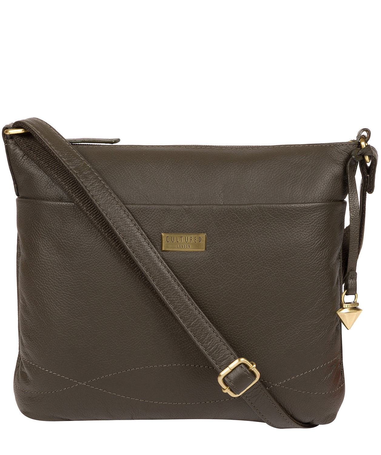 'Gianna' Olive Leather Cross Body Bag image 1