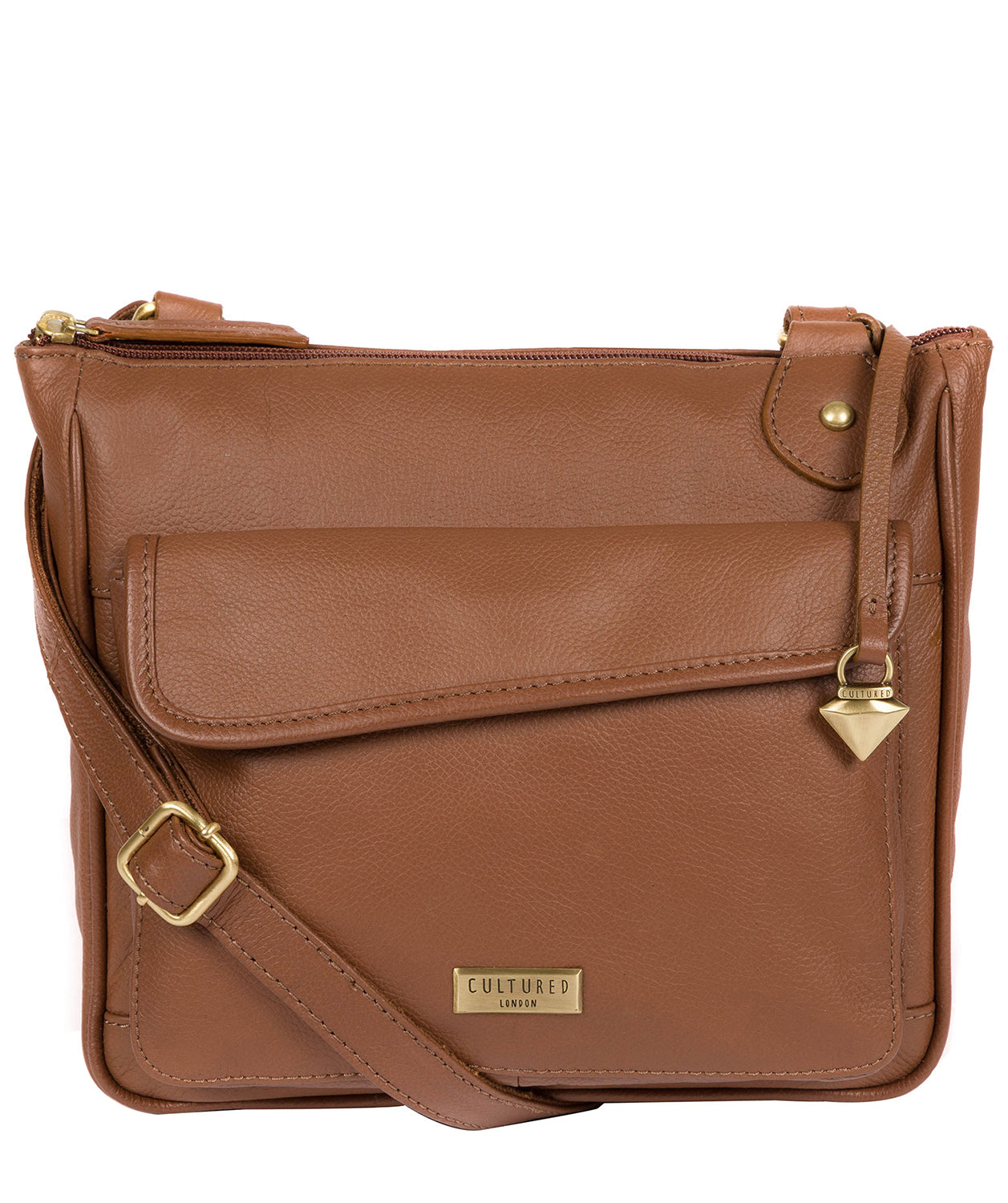 'Aria' Tan Leather Cross Body Bag Pure Luxuries London