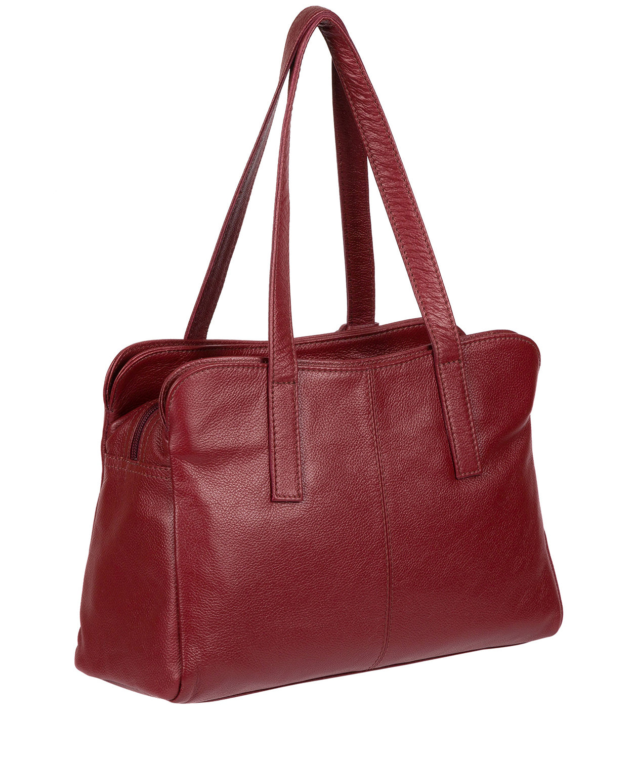 'Liana' Ruby Red Leather Handbag