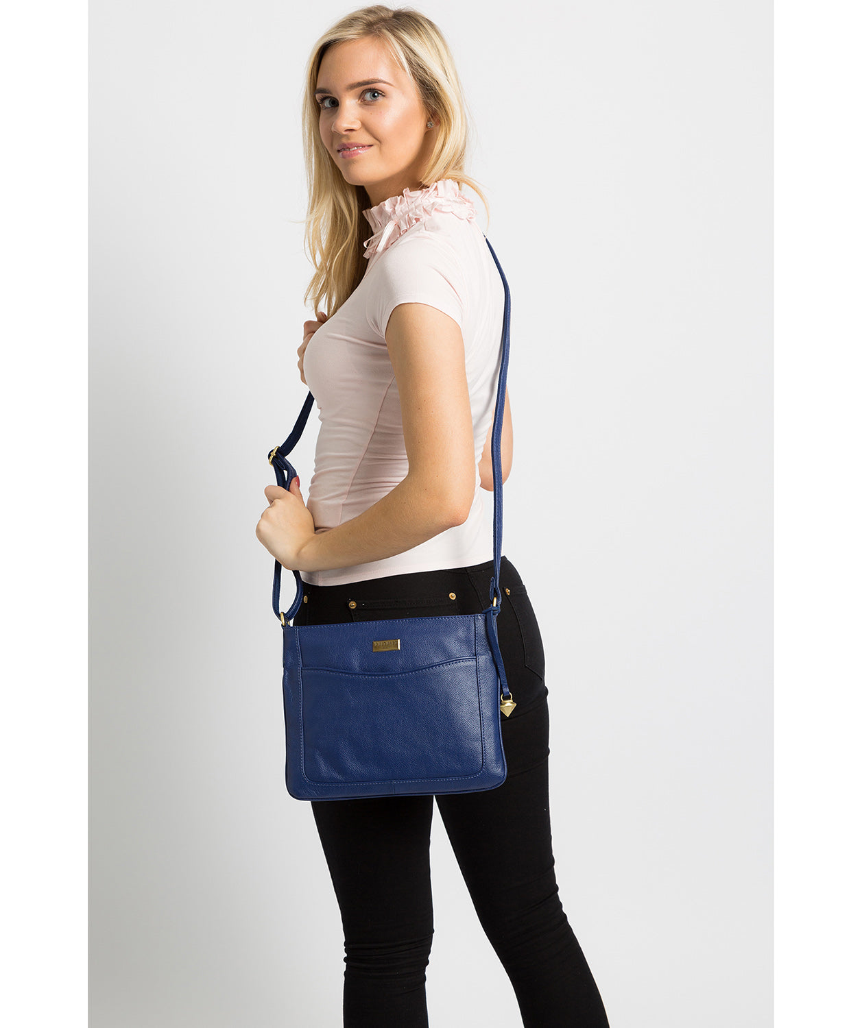 Mireya' Mazarine Blue Leather Cross Body Bag image 2