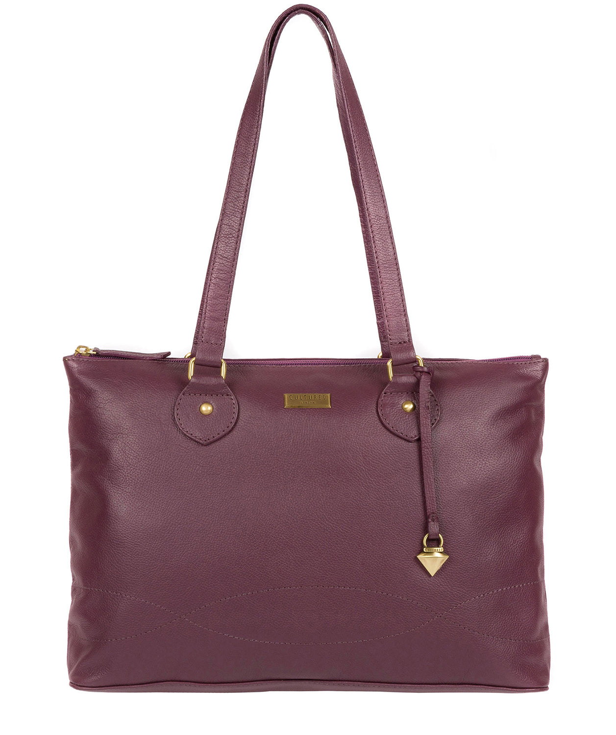 'Idelle' Fig Leather Tote Bag image 1