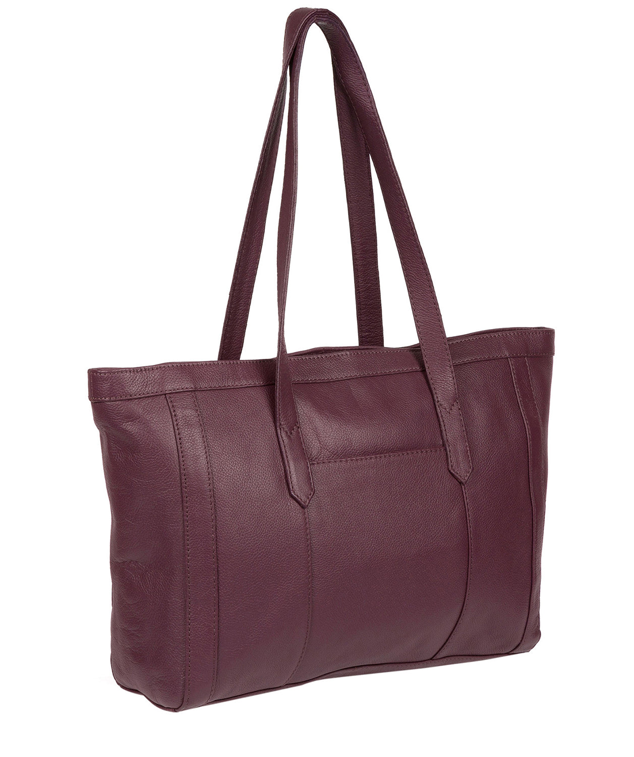 'Farah' Fig Leather Tote Bag Pure Luxuries London