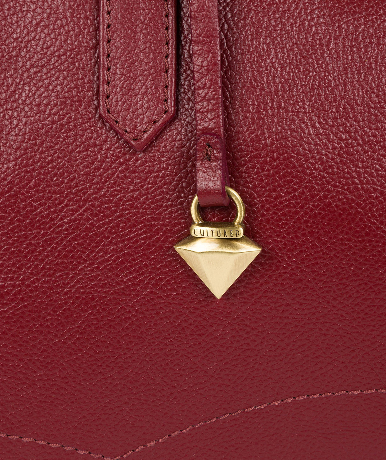 'Farah' Ruby Red Leather Tote Bag image 5