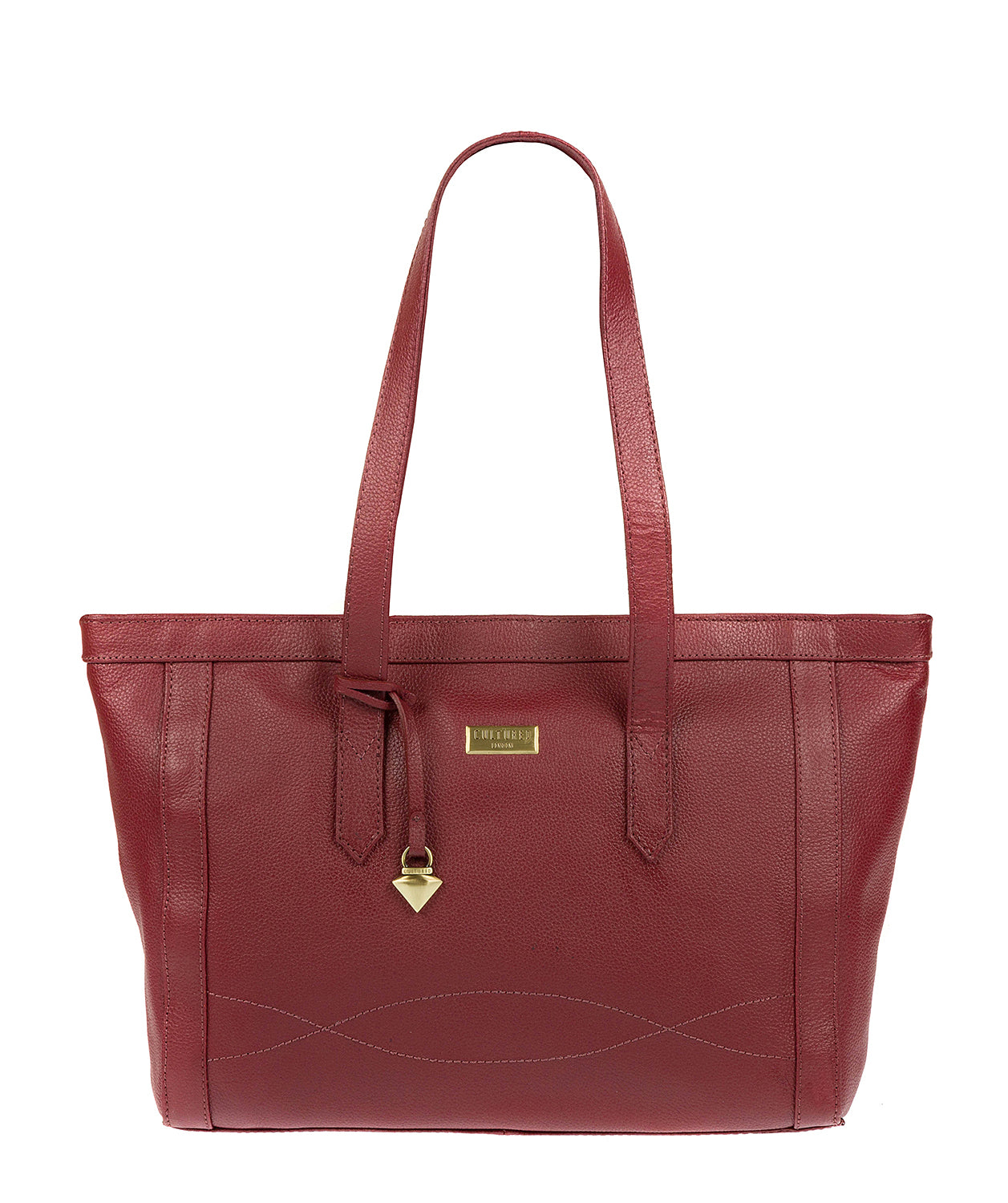 'Ferne' Ruby Red Leather Tote Bag