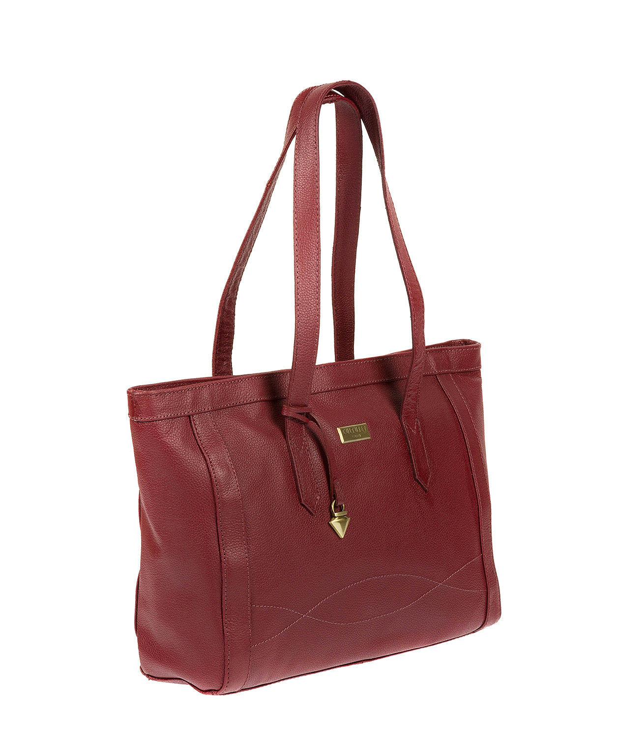 'Ferne' Ruby Red Leather Tote Bag