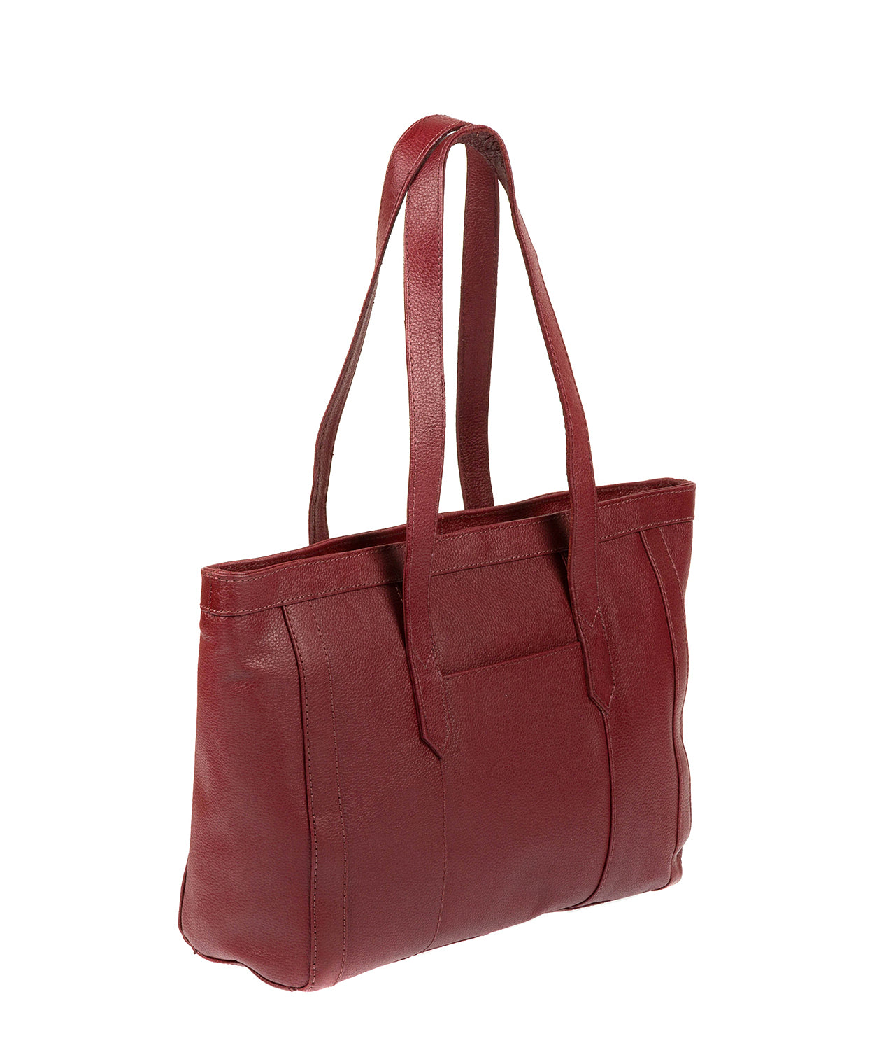 'Ferne' Ruby Red Leather Tote Bag