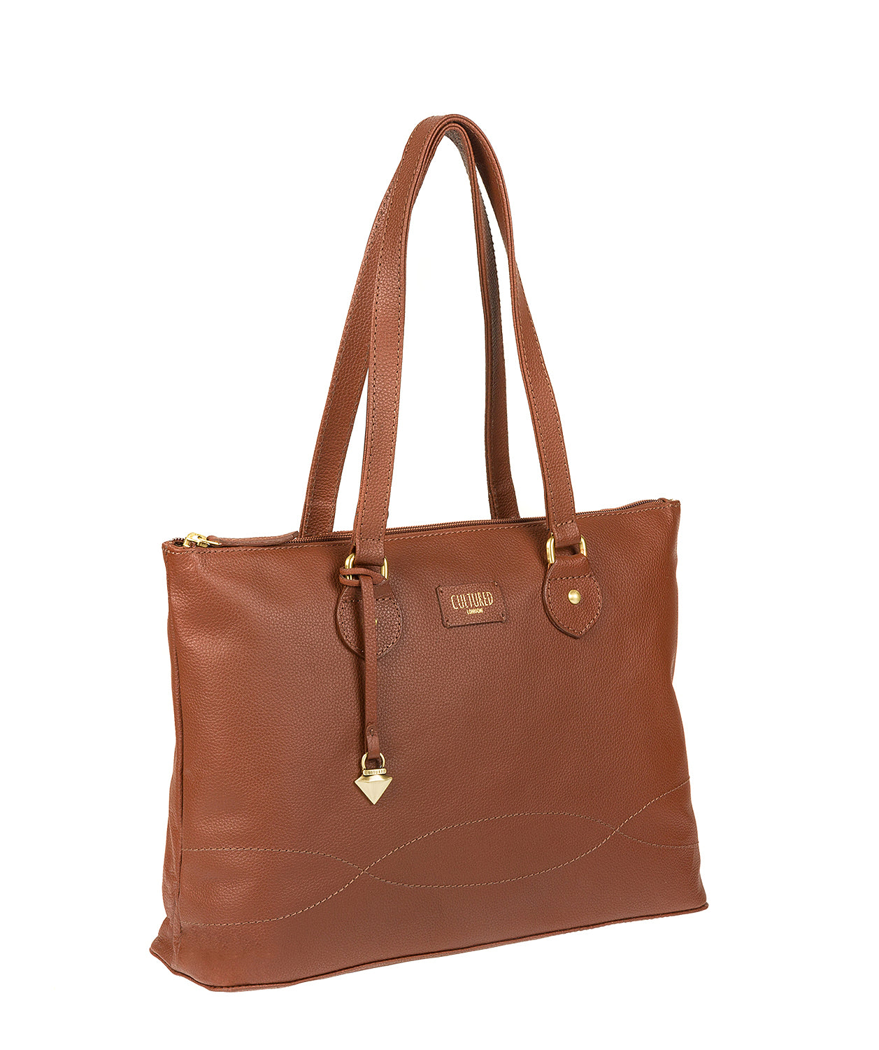 'Ivy' Sienna Brown Real Leather Tote Bag