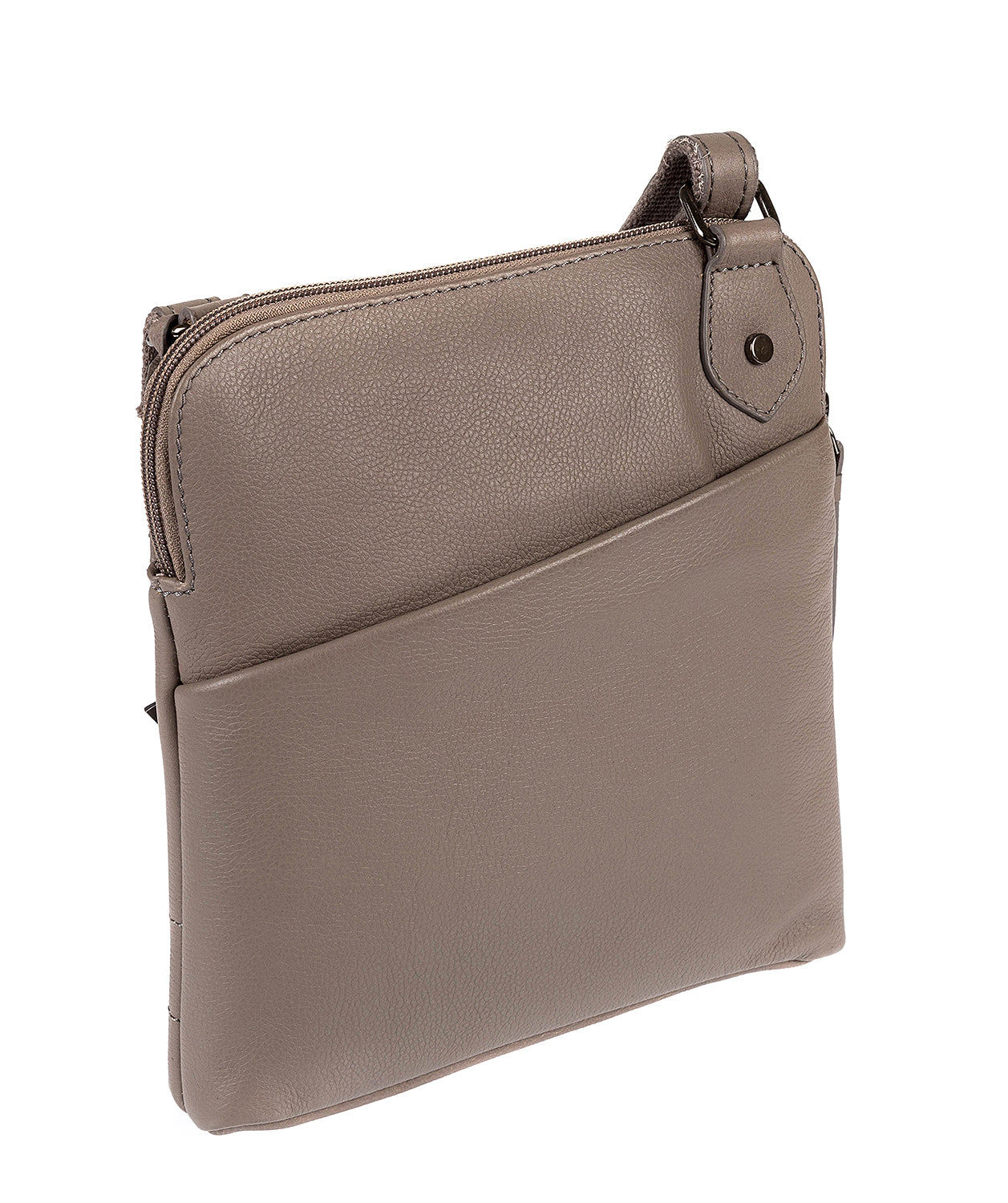 'Jayne' Grey Leather Slim Cross-Body Bag