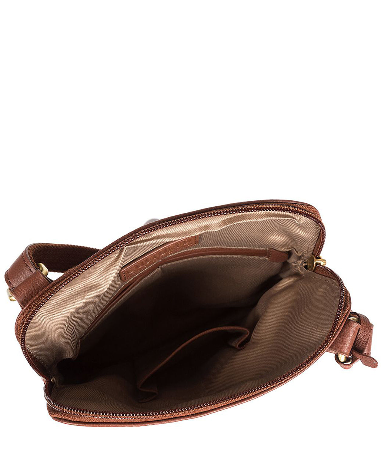 'Jayne' Sienna Brown Leather Slim Cross-Body Bag