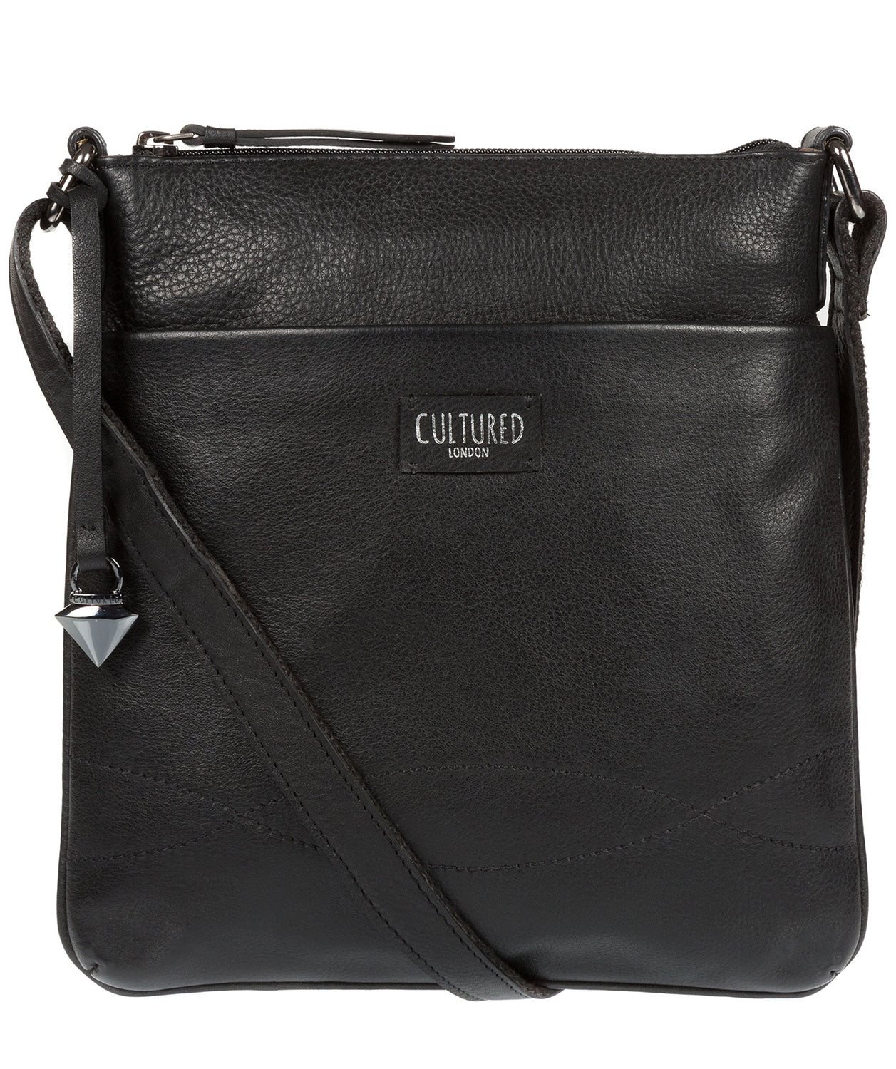 'Gigi' (Slim Version) Black Leather Cross-Body Bag Pure Luxuries London