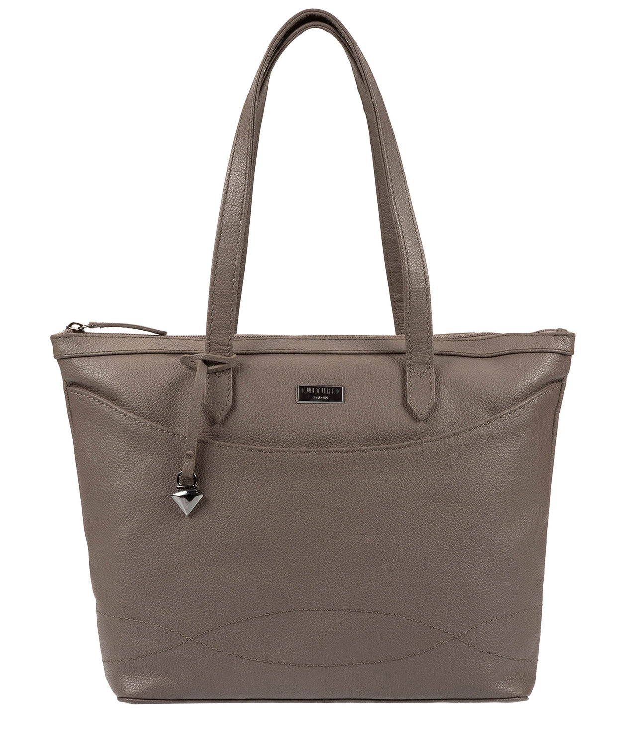 'Oriel' Grey Leather Tote Bag Pure Luxuries London