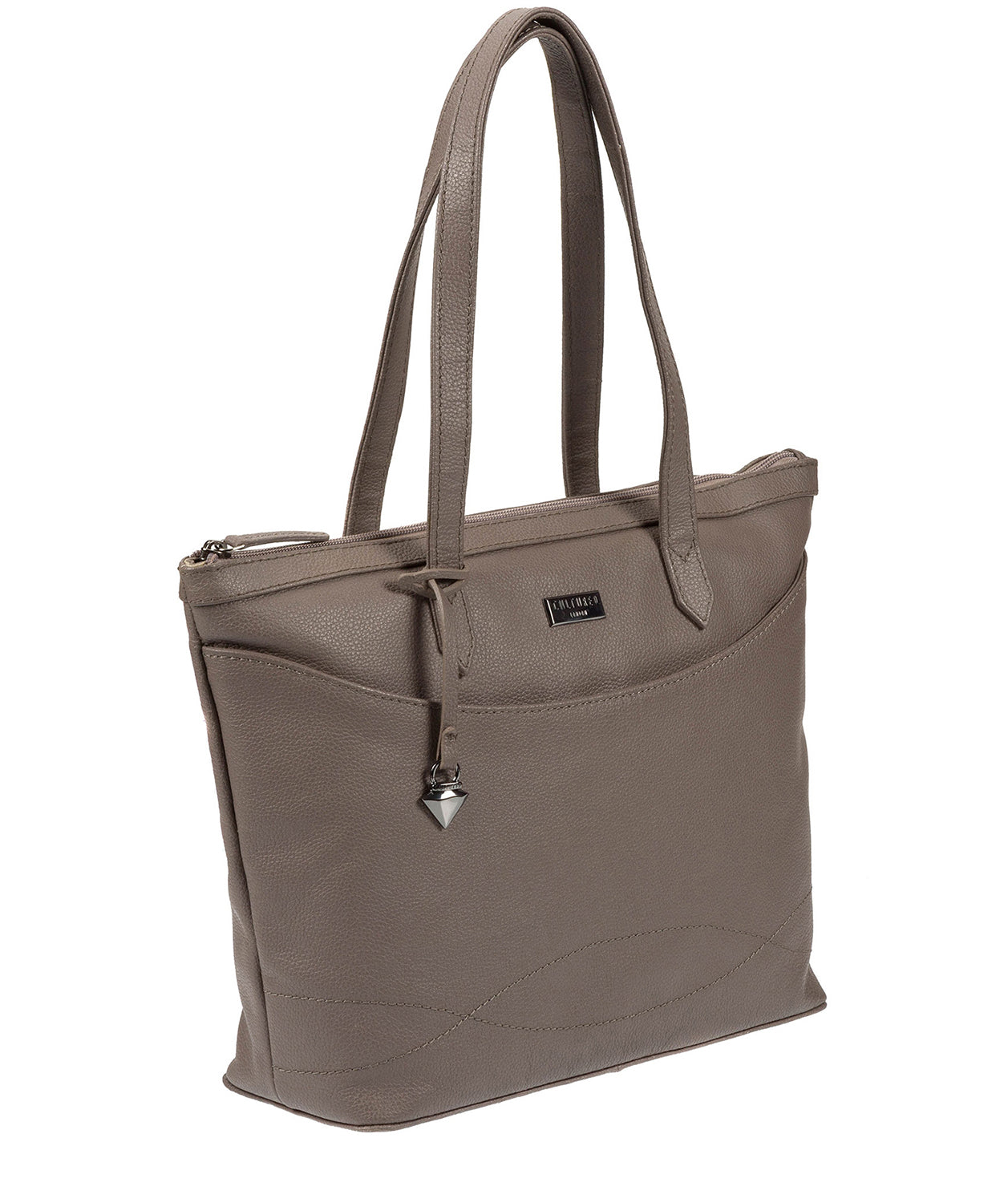 'Oriel' Grey Leather Tote Bag Pure Luxuries London