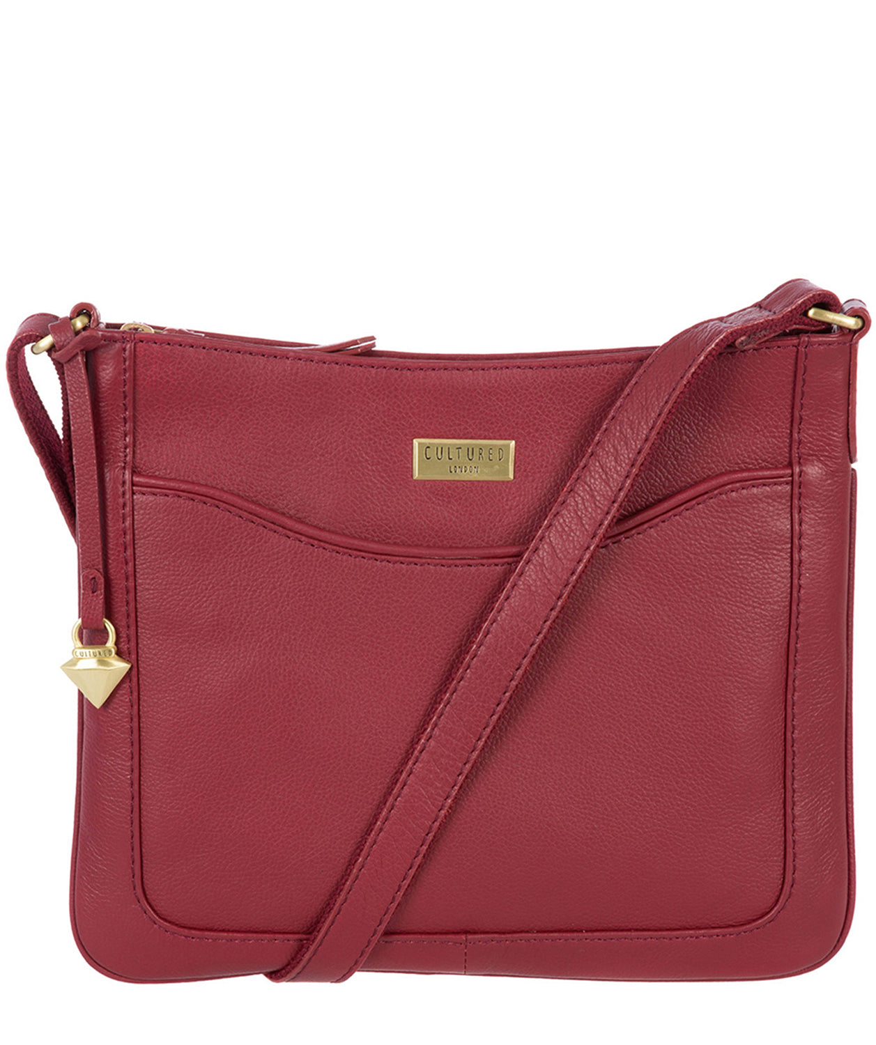 'Margo' Red Leather Cross-Body Bag