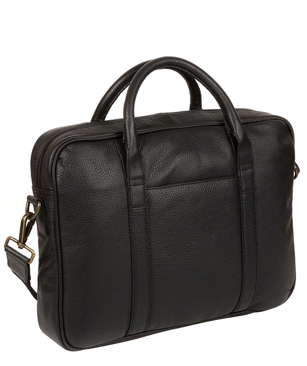 'Assignment' Black Leather Work Bag