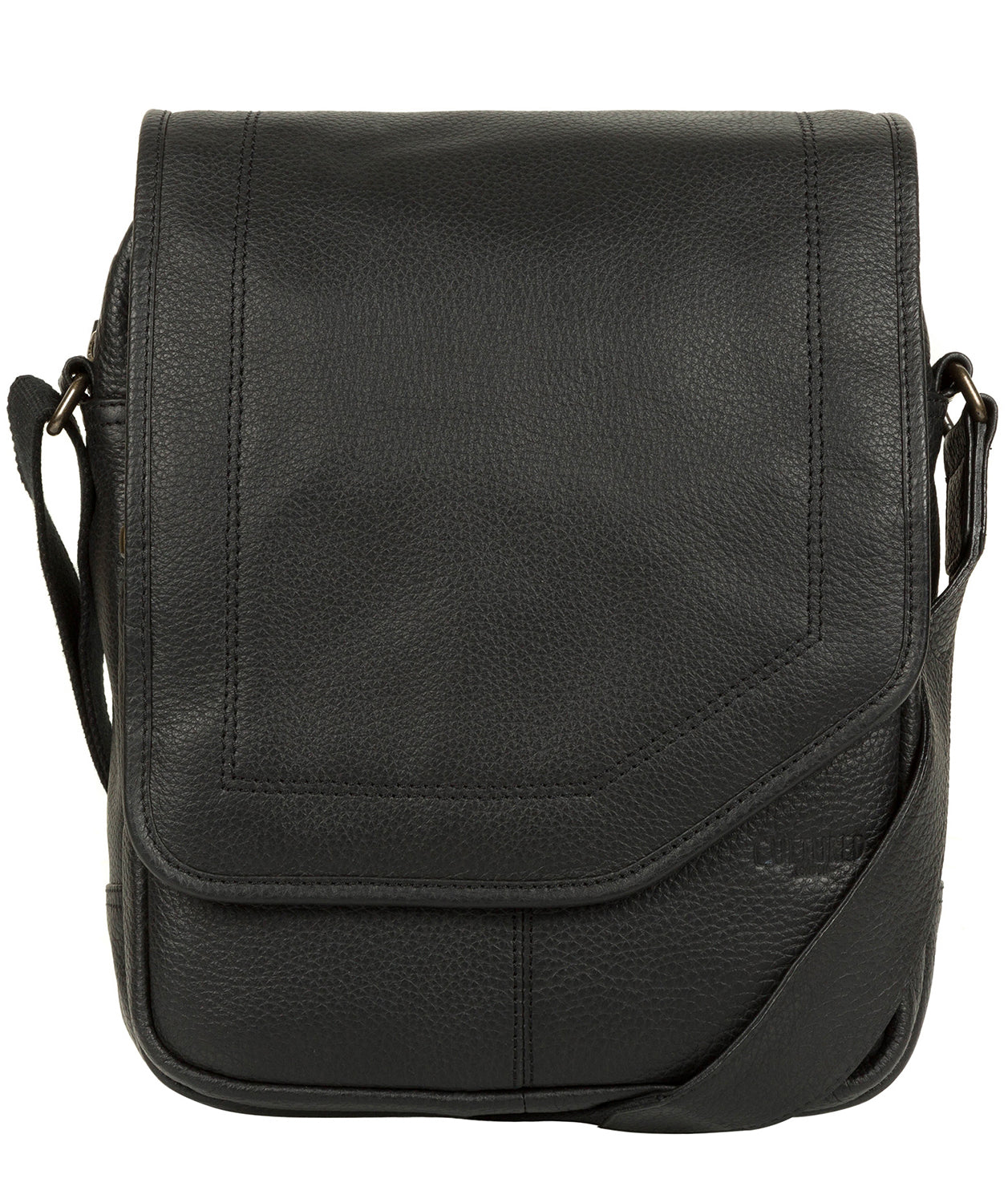 'Scene' Black Leather Despatch Bag image 1