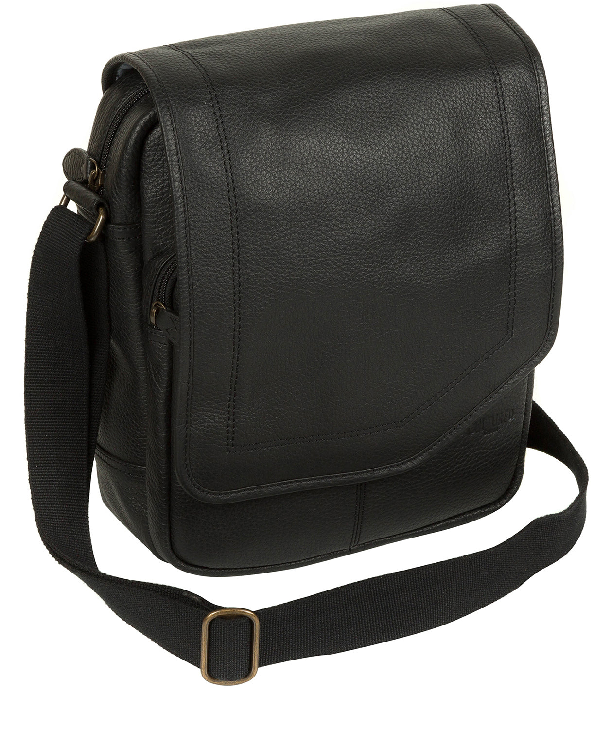 'Scene' Black Leather Despatch Bag image 3