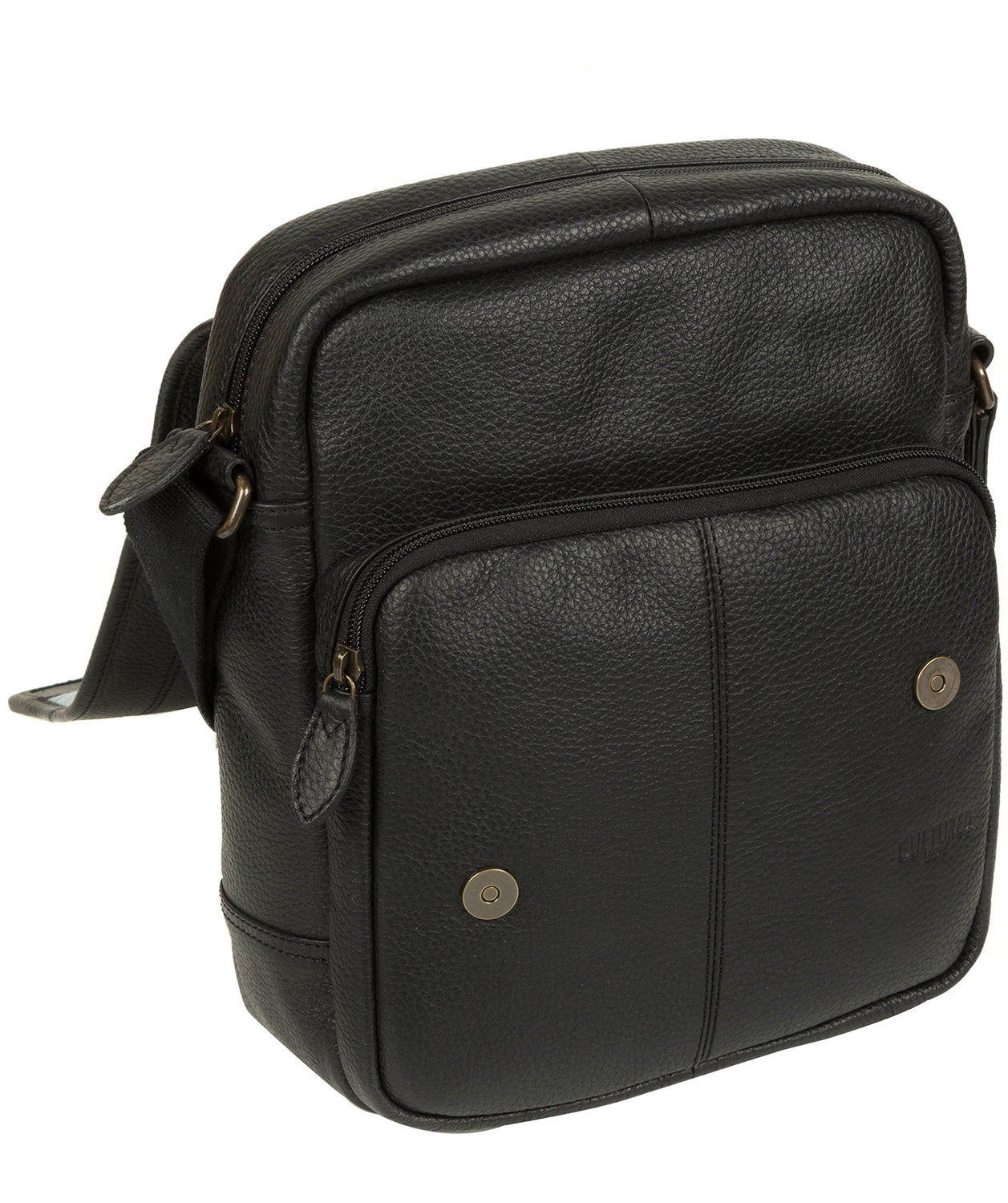 'Scene' Black Leather Despatch Bag image 6