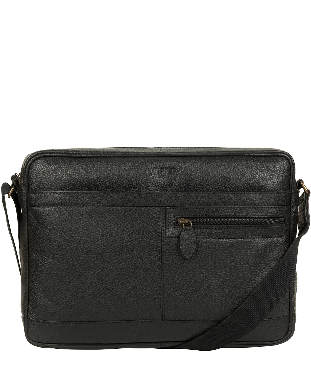 'Trek' Black Leather Messenger Bag image 1