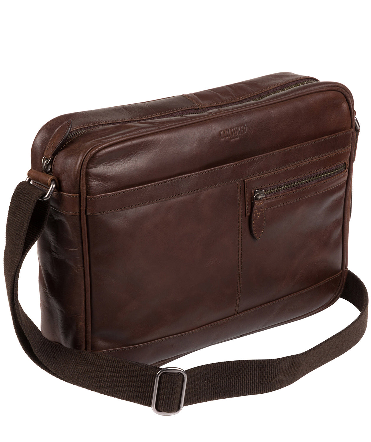 'Trek' Dark Brown Leather Messenger Bag
 image 3