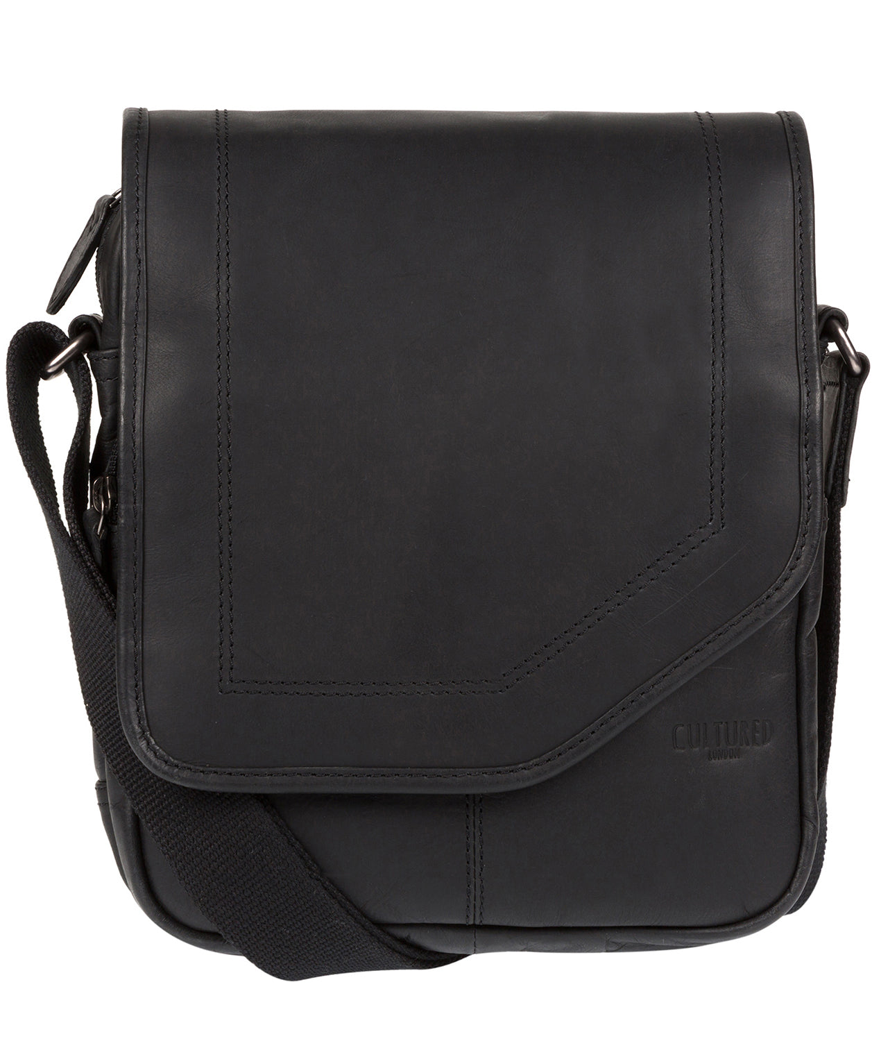 'Trip' Black Small Leather Despatch Bag Pure Luxuries London