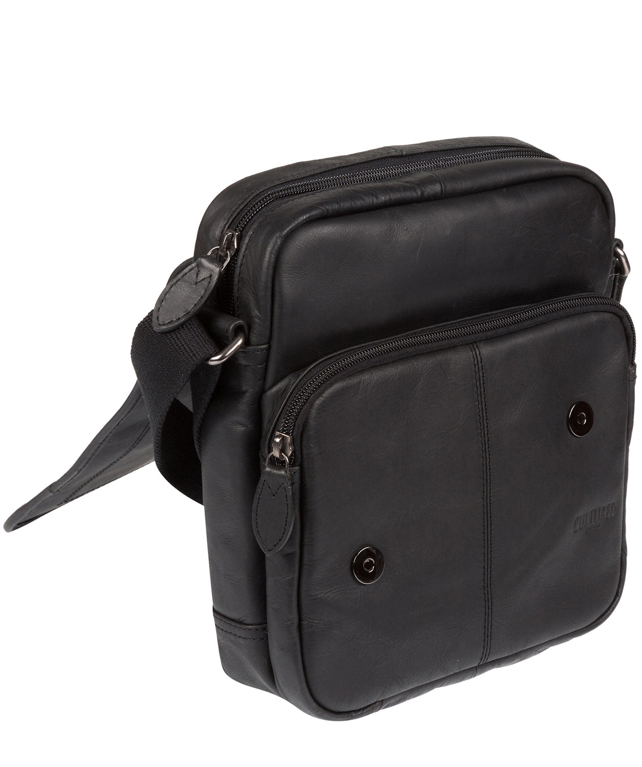 'Trip' Black Small Leather Despatch Bag Pure Luxuries London