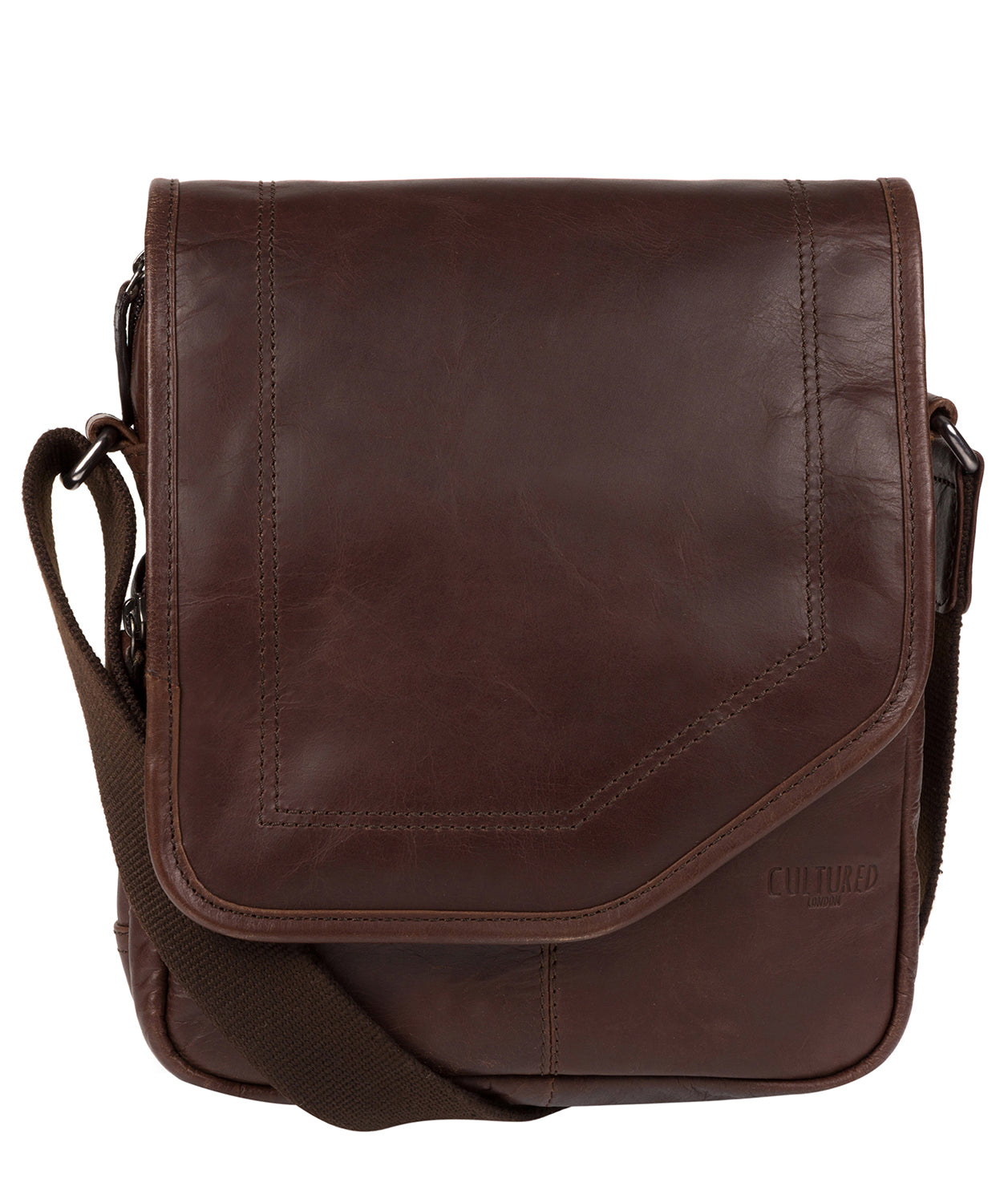 'Trip' Dark Brown Small Leather Despatch Bag Pure Luxuries London