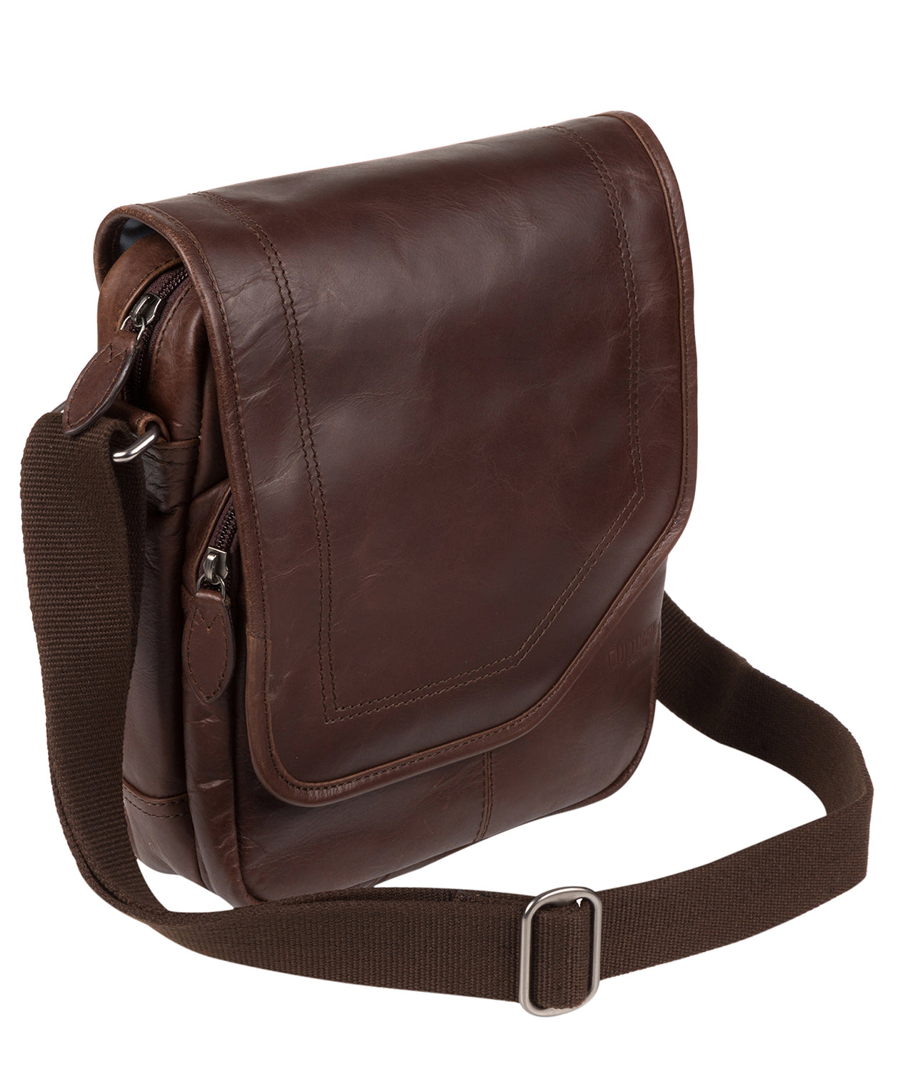 'Trip' Dark Brown Small Leather Despatch Bag Pure Luxuries London