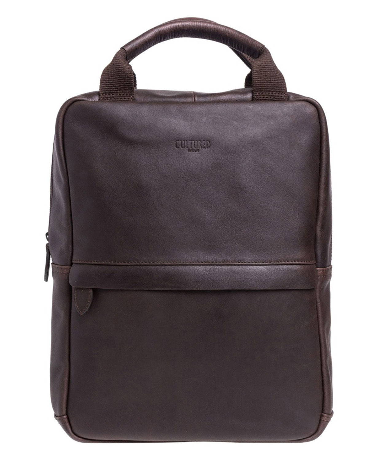 'Revolution' Dark Brown Leather Backpack