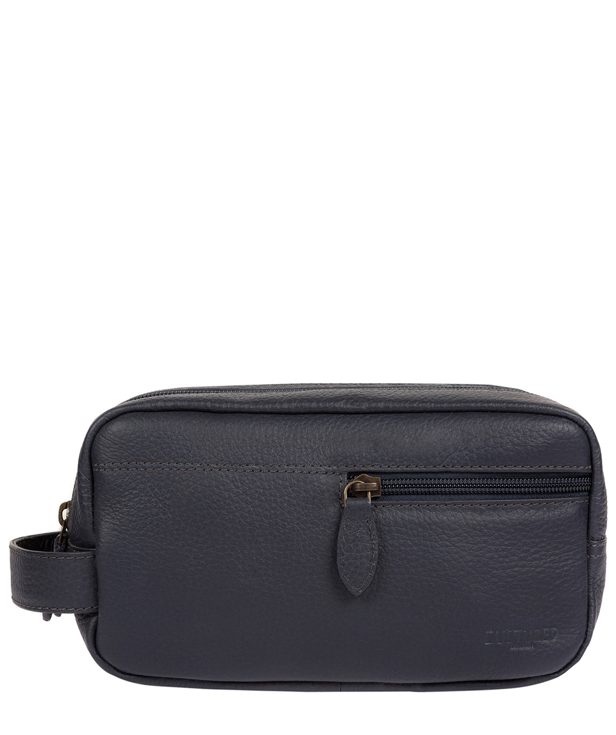 'Creek' Navy Leather Wash Bag image 1