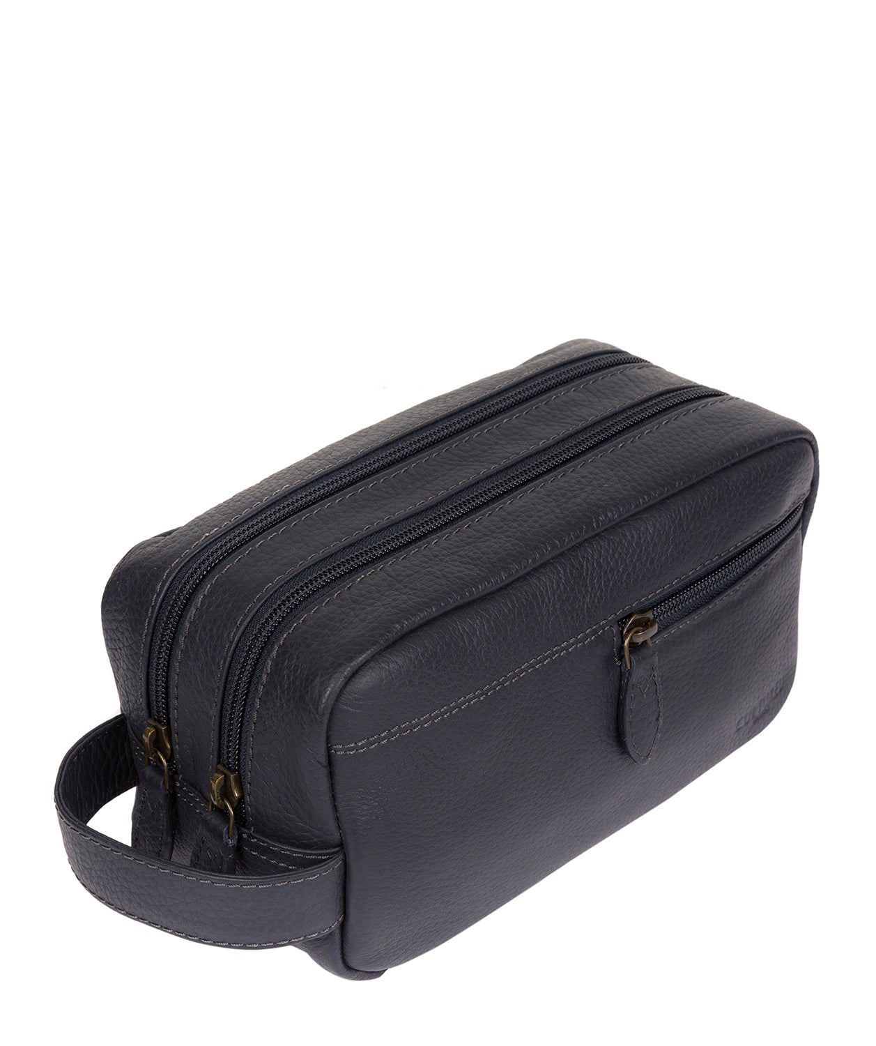 'Creek' Navy Leather Wash Bag image 3