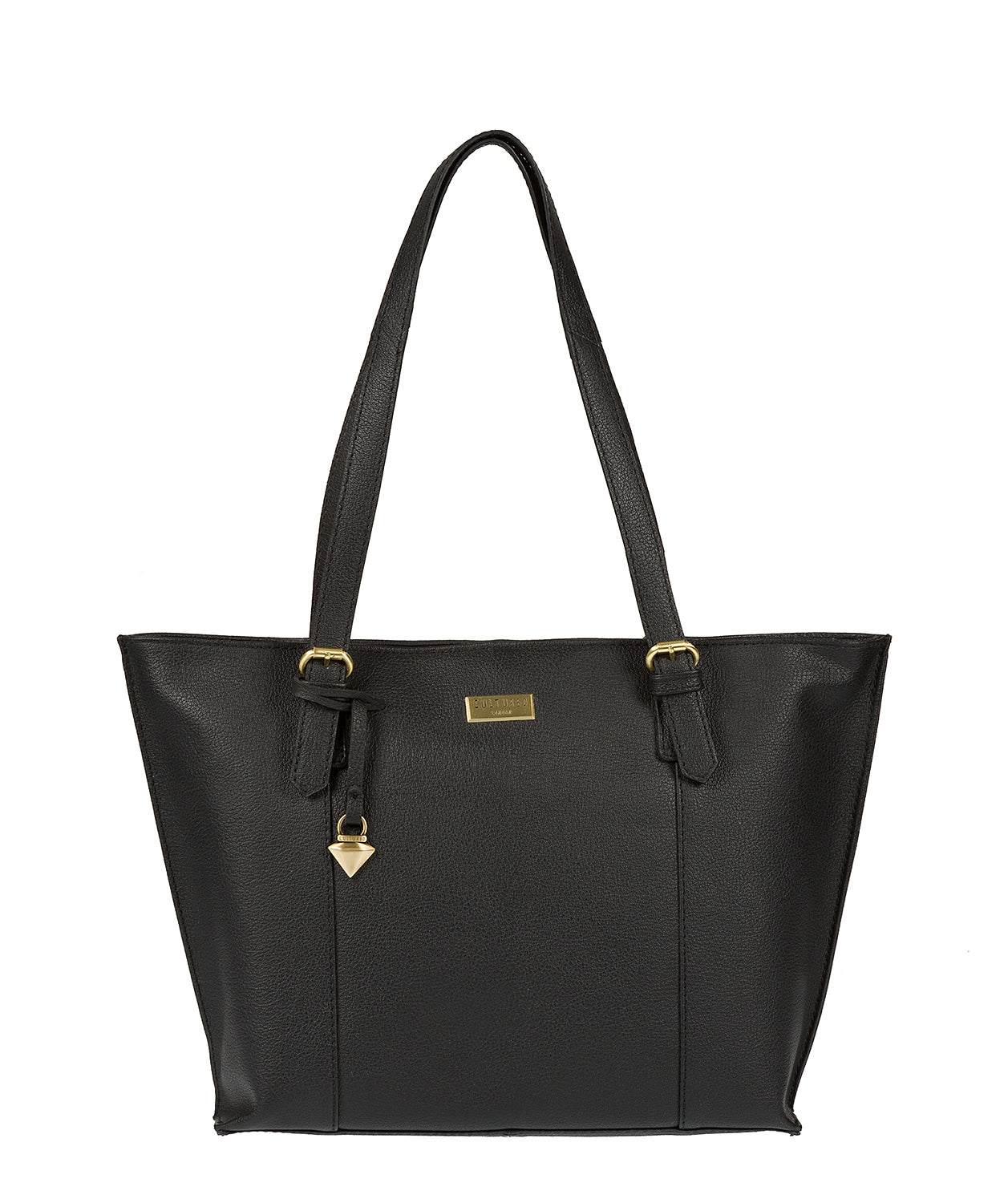 'Penny' Black Leather Tote Bag