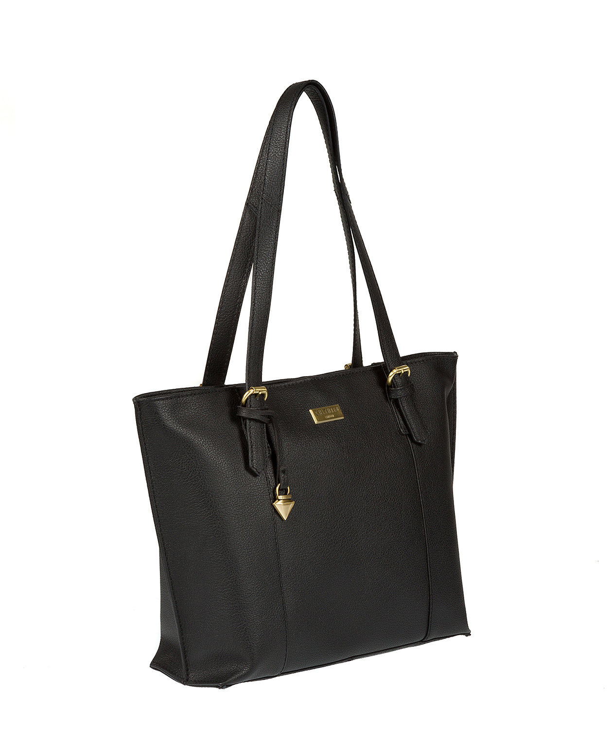 'Penny' Black Leather Tote Bag