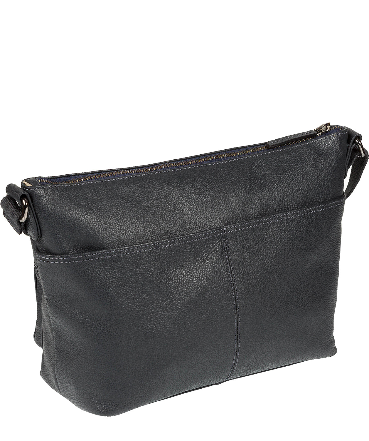 'Serrata' Navy Leather Cross-Body Bag