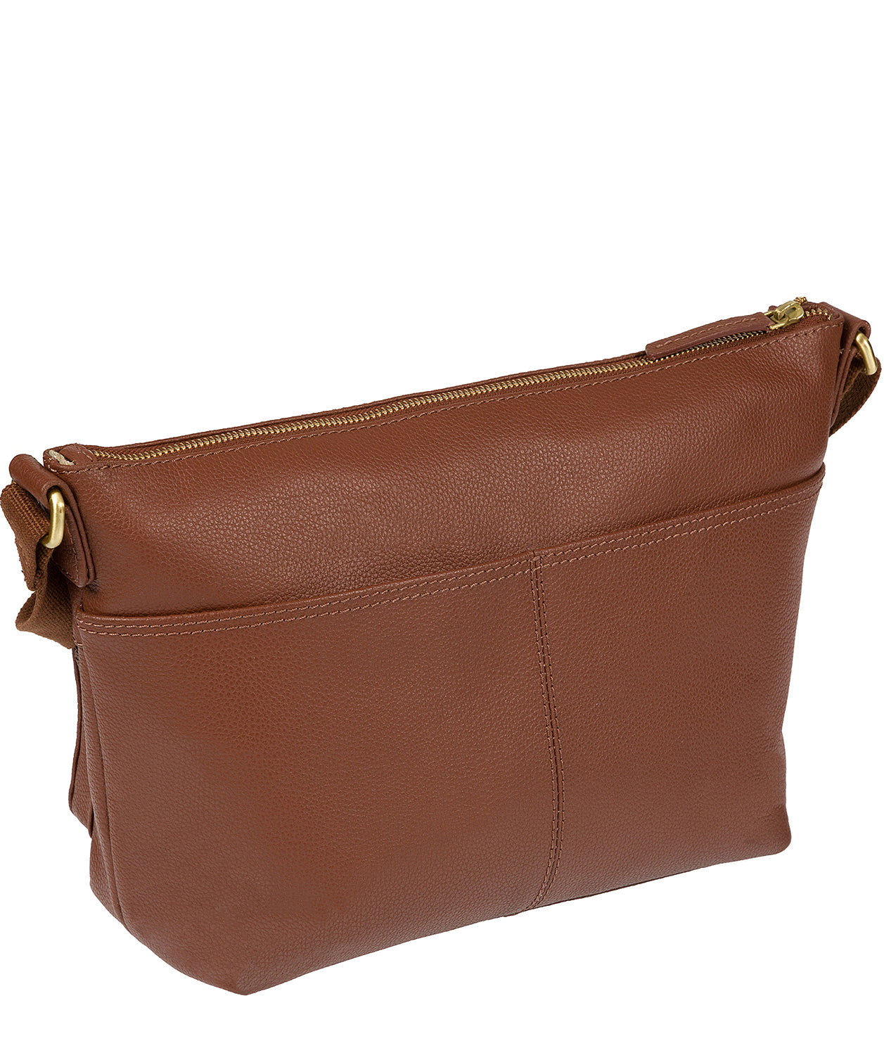 'Serrata' Sienna Brown Leather Cross-Body Bag